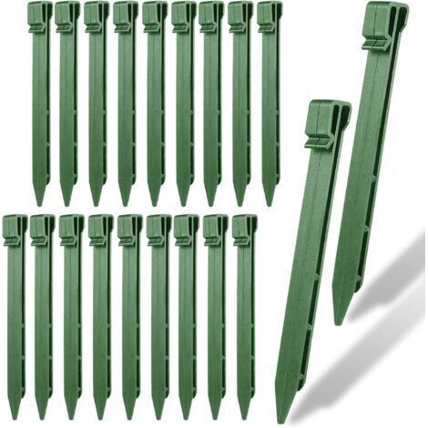 NALOOKAMIC Lot de 20 piquets d'ancrage en plastique pour bordure de pelouse et paysage