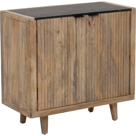 Buffet en bois de manguier et marbre noir Riley (1/5)