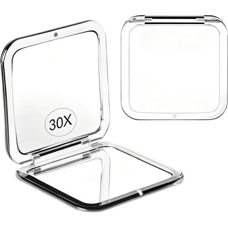 Miroir de Poche Grossissant 30x Double Face 8x8 cm (1/5)