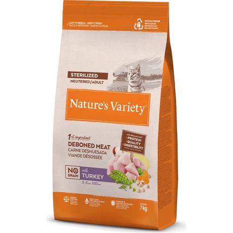 Nature's Variety Dinde stérilisée sans céréales pour chats - Aliment stérilisé pour chats adultes