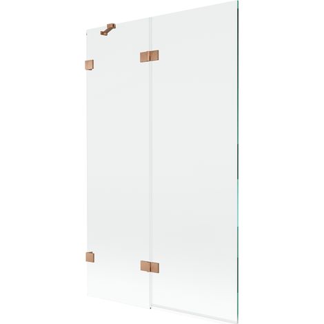 Mexen Lunar Duschwand 2-flügelig links 110 x 150 cm, transparent, gebürstetes Kupfer - 897-110-100-65-00-L (1/5)