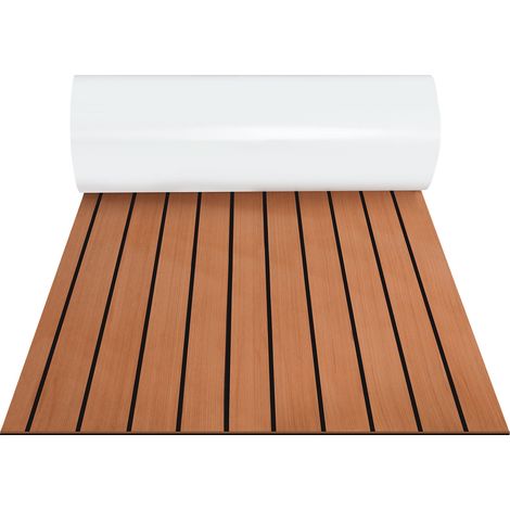 EVA teak schiuma barca yacht pavimentazione mat ponte tappeto autoadesivo per barche marina 1X Strisce 2400x600x5mm Marrone (1/5)