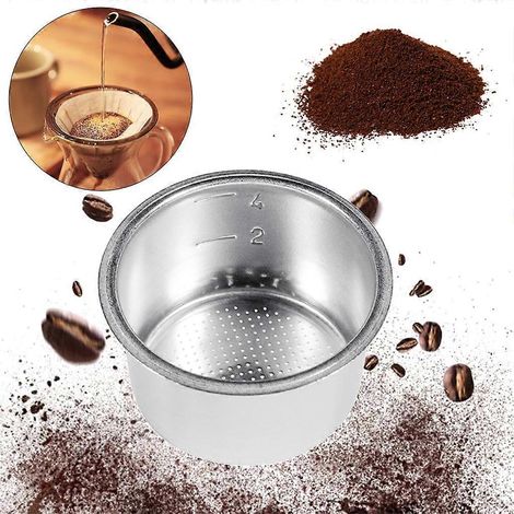Panier-filtre à café en acier inoxydable de 51 mm, lavable et réutilisable, pour machine à café. (1/4)