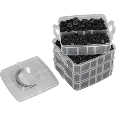 Lot de 900 clips de pare-chocs (5 mm, 6 mm, 6,8 mm et 8,5 mm) pour voiture. Fixation par pression. Rivets à goupille en plastique ABS. (1/5)