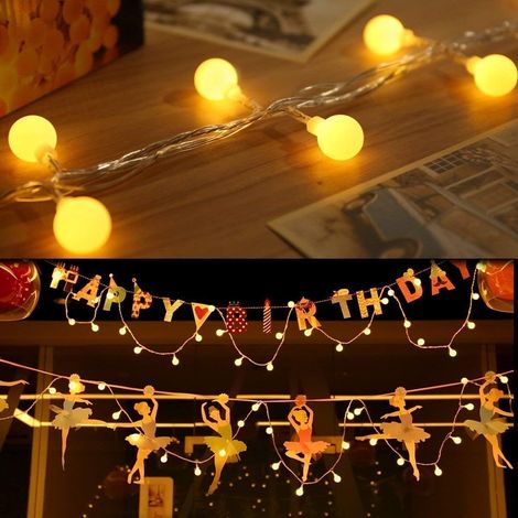 Guirlande lumineuse décorative à 30 LED blanc chaud, 9,75 m (32 pieds), 80 LED, 8 modes d'éclairage avec télécommande, alimentation sécurisée 30 V (80 boules LED, blanc chaud) (1/3)