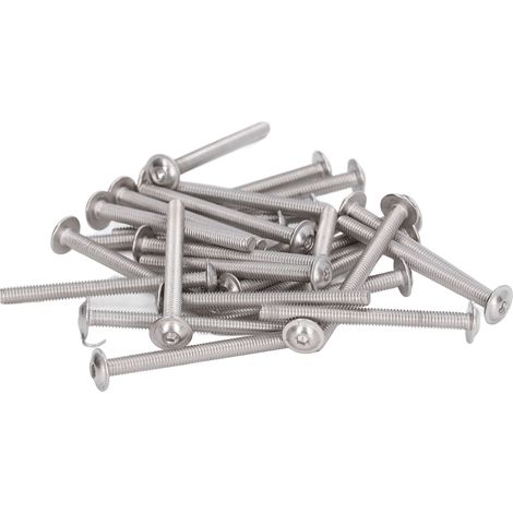 Vis M4x40mm à tête bombée plate, 50 pièces, inox A2-70, lot de boulons à six pans creux (1/5)