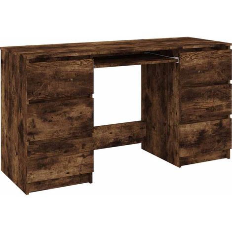 Maison Exclusive - Scrivania Rovere Fumo 140x50x77 cm in Legno Multistrato (1/5)