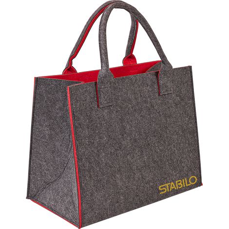 Filztasche Filz Shopper Einkaufstasche L anthrazit / rot 35x20x28 cm bis 10 kg (1/3)