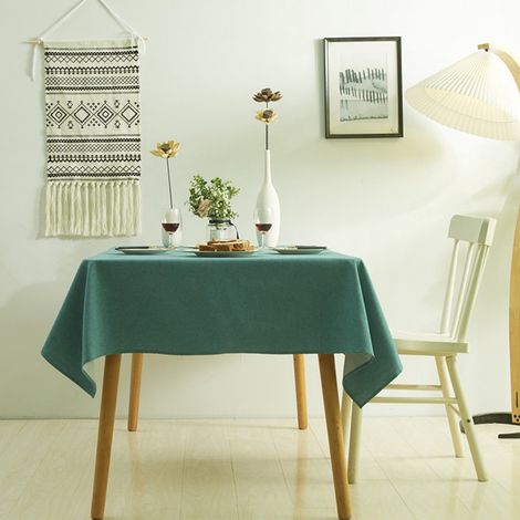 Nappe lavable anti-taches - L - 140 x 140 cm - Nappe rectangulaire imperméable - Idéale pour les restaurants, jardins, fêtes, mariages ou la maison - Nappe unie - Facilement imperméable - Tombe nature (1/5)