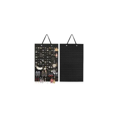 Schmuck Organizer Hängend Tür,Schmuckaufbewahrung zum Aufhängen,Ohrring Organizer Wand,Faltbarer Schmuckständer Schmuckhalter,Jewellery Organizer Hanging,Ohrringständer,Ohrringhalter -Noir (1/5)