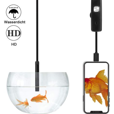 Endoscopio USB 2 in 1 HD da 2 MP per Android, telecamera di ispezione impermeabile con cavo rigido da 2 m per smartphone (1/3)