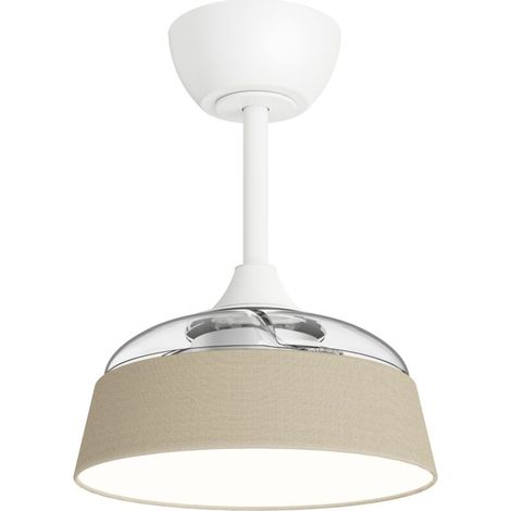 Ventilateur de plafond WIZZ STILO LED 2200lm beige – Pales rétractables, écran tissu, moteur DC silencieux (1/5)