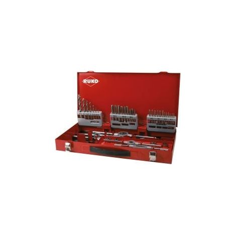 RUKO  Juego  de  herramientas  para  roscar  de  44  piezas  HSSE-Co  5  en  casete  industrial  -  245030E