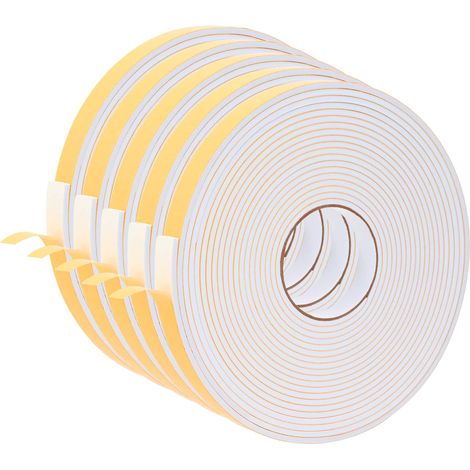 vidaXL Cinta de espuma autoadhesiva 5 uds. Blanco 20mm x 10m Espuma CR (1/2)