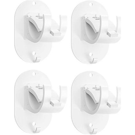 (Blanc)4 Pièces Support Tringle Rideaux sans Percage Accroche Rideau sans Percage, Crochet pour Fenetre a Clipser Rideau Adhesif Supports de Tringle à Rideaux pour Tringle a Rideaux (1/5)