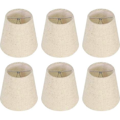 Set mit 6 kleinen Klemmlampenschirmen für Kerzenlampen, zylindrischer Stofflampenschirm für Tischlampen, Kronleuchter oder Wandleuchten. (1/5)