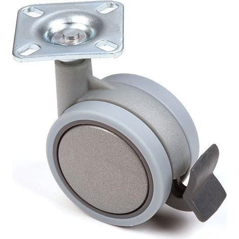 Rueda para muebles de 60 mm con neumático blando y freno SANS MARQUE
