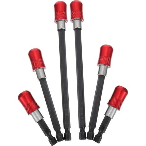 Porte-embout de Tournevis en Acier Inoxydable Rouge, Lot de 2 Sets de Sets Aimanté, Résistance à Corrosion, pour Maintenance Domestique et Réparations Générales (1/5)