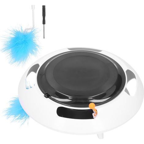 Jouet tournant pour chaton avec plumes, jouet d'entraînement interactif pour animaux de compagnie, accessoires électriques pour animaux de compagnie (1/5)