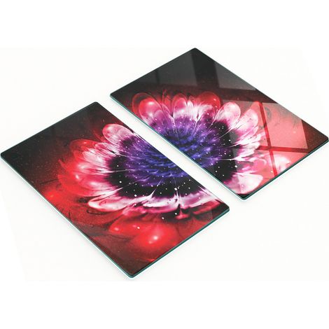 Tableros de vidrio duraderos y elegantes con un estampado floral abstracto de 2x30x52 cm.