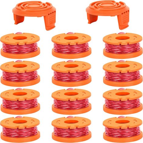 Le kit W12+2 remplace les bobines, les têtes de coupe, les capuchons de fil et les cordes de coupe WORX WA0010/WA6531. (1/5)