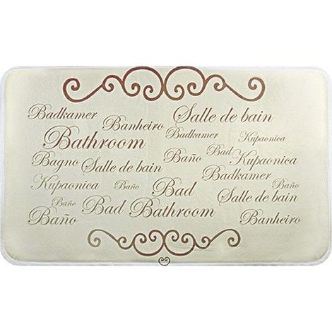 Tapis de bain Microfibre 45x75cm Paris Creme MSV (1/2)