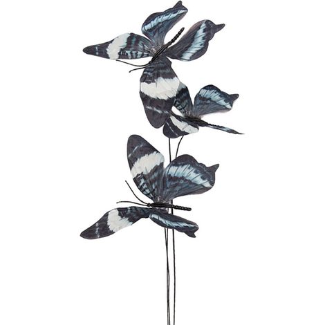 Branche Décorative avec Papillons en Textile Gris pour Vase et Décoration Intérieure 10x10x65 cm - PANGIVO (1/2)