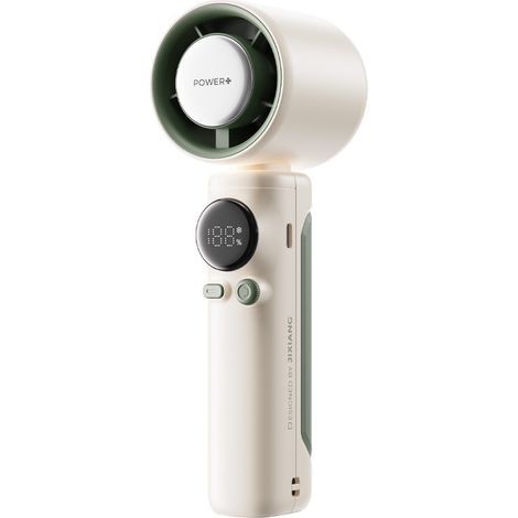 JSSEVN - Éventail à Haute Vitesse de Refroidissement à Grande Vitesse Fan Turbo à Main 4000mAH USB DIMAUX LED Rechargeable pour le Voyage Blanc (1/5)