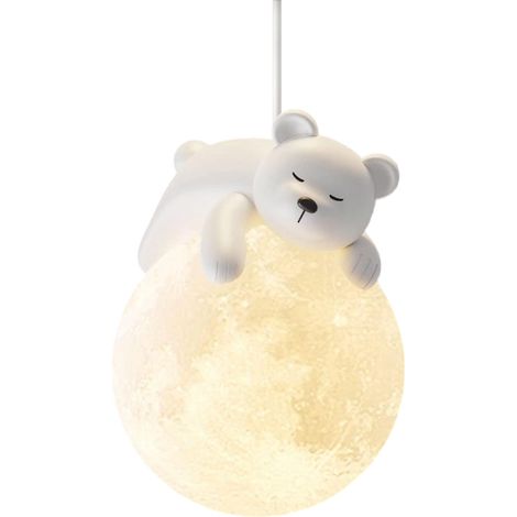 1 Suspension Lune LED Tricolore Intensité Variable Design Nordique Chambre Enfant Salon (1/5)
