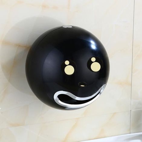 TEMPSA Emoji Distributeur Porte-papier Toilette Dérouleur Support Serviteur Papier WC pour Salle de Bain Maison Hôtel noir (1/4)
