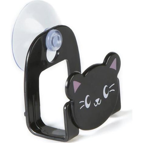 Porte-éponge pour évier de cuisine avec ventouse pour lavabo, chat noir