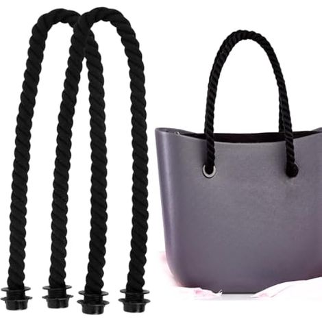 Poignées O Bag, lot de 2 poignées de rechange pour sac de plage, 70 cm, noires (1/5)