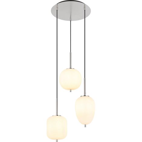 Globo - lámpara colgante - Blacky I - blanco - vidrio - Ø 46cm - (1/5)