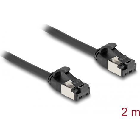 Delock Cable RJ45 macho a macho Cat.8.1 flexible 2 m negro