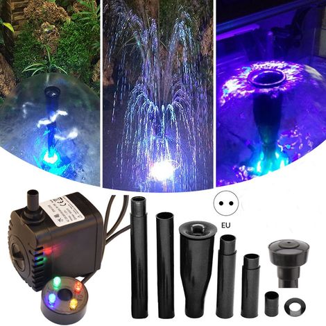1 Pompe de fontaine, 8 W avec éclairage LED, pour bassin, jardin, aquarium, cascade (1/5)