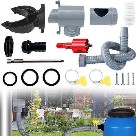 Recuperateur D Eau de Pluie pour Tuyau de Descente Ø 70-110mm Récupérateur Eau de Pluie pour Toitures Jusqu'à 80 m² Collecteur Eau de Pluie Récupérateur d'eau avec Accessoires de Montage (1/5)