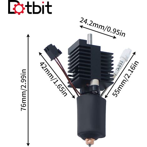 3D Printing Accessories Compatible with K2 Plus Ceramic Hot End Kit, Bimetallic One-Piece Hardened Steel Nozzle, High Temperature Resistant (1/4)