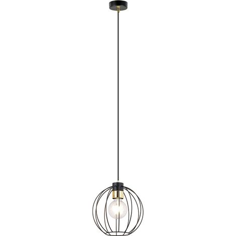 Suspension métal Gino noire/or Ø24cm 1xE27 Emibig loft (1/5)
