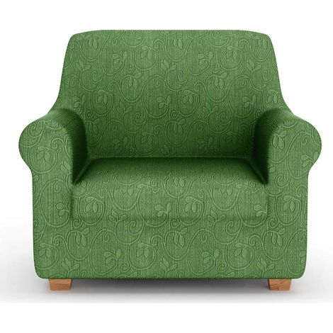 Housse de canapé, Housse de canapé Extensible, Housse de Fauteuil, Vert, Tissu Jacquard, 100% Fabriqué en Italie (1/5)