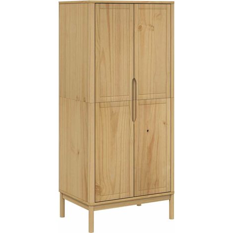 Maison Exclusive - Armario FLORO madera maciza de pino marrón cer (1/5)