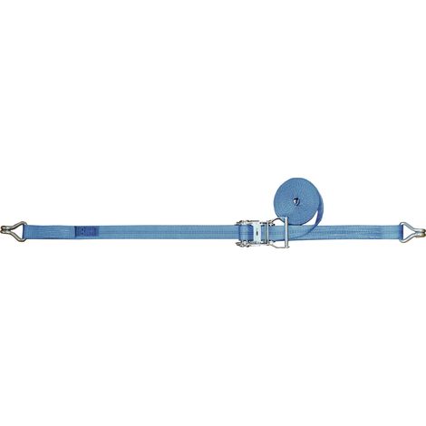 Sangle d'arrimage DIN EN 12195-2 L.4m l.25mm avec Cliquet+Crochet pointe LC U 800 daN TECWERK (1/3)
