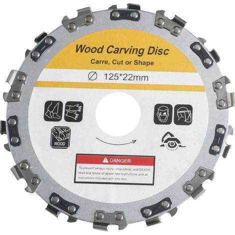 Disque De Coupe À Chaîne - 125 Mm - 14 Dents - Pour Meuleuse D'Angle - Bois Plastique - 1 Pièce (1/5)