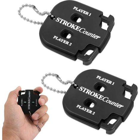 2 Joueurs Compteur de Coups, Compteur Coups Portable et Pratique, 2 Compteurs de Main de Golf, Noir Indicateur de Résultat, 2 Chiffres Mini Compteurs Score de Golf pour Différents Types Compétitions (1/5)