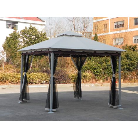 Gazebo Sahara Smeralda 3x3 In Acciaio Da Giardino Con Top E Zanzariera DOHA (1/6)