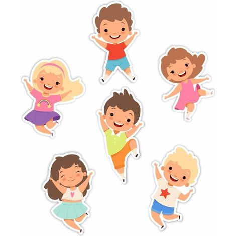 Decorazioni per finestre bifacciali - Bambini felici, 6 pezzi