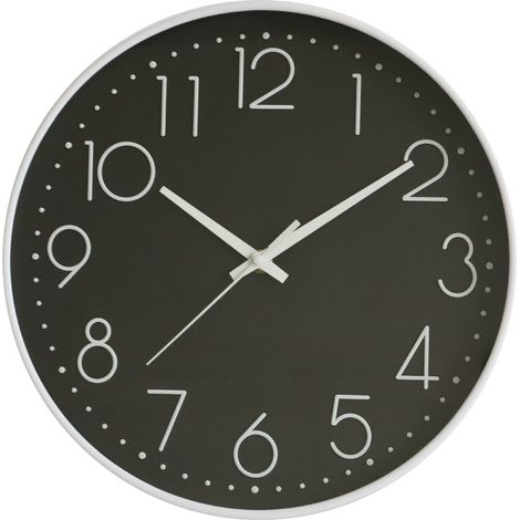 Eosnow 8-Zoll-geräuschlose Wanduhr, tickt nicht, dekorativ, leicht zu lesen, rund, für Zuhause, Wohnzimmer, weißer Rahmen, schwarzes Bootom-Wort