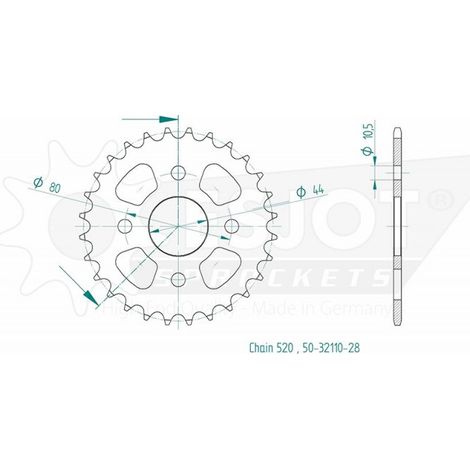 Couronne Acier Eton - 520 - 28 Dents - Made in Germany