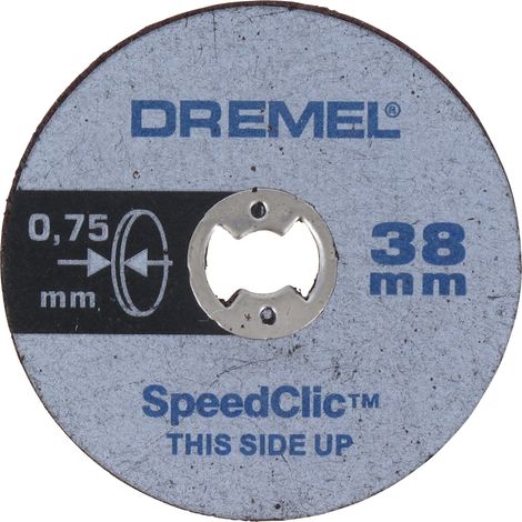Disques à tronçonner fins Dremel SC409 SpeedClic, jeu d'accessoires avec 5 disques à tronçonner pour couper des tuyaux métalliques, de l'acier trempé, du cuivre, des panneaux de cloison sèche et bien