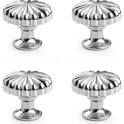 Tiradores para muebles color plata，Tiradores cromados para cajones，33 mm，Aptos para armarios，Juego de 4 (1/5)