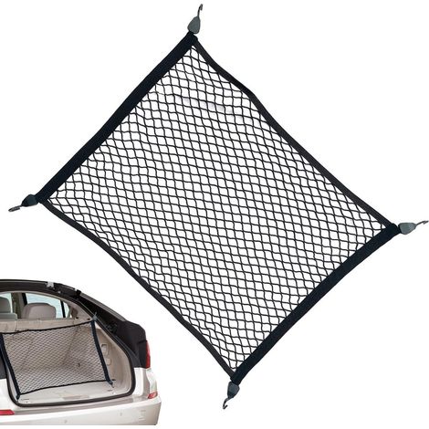 Filet de coffre, filet à bagages élastique en polyester, universel pour tous les modèles de véhicules, rangement peu encombrant pour voiture et camping-car, robuste et durable, dimensions jusqu'à 80 x (1/5)